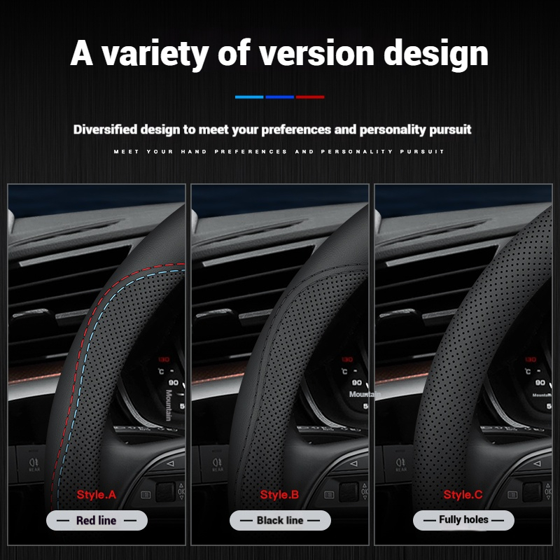 통기성 가죽 자동차 핸들 커버 미끄럼 방지 38cm 마 - Car Steering Wheel Cover Anti Slip Breathable 리뷰 및 가격