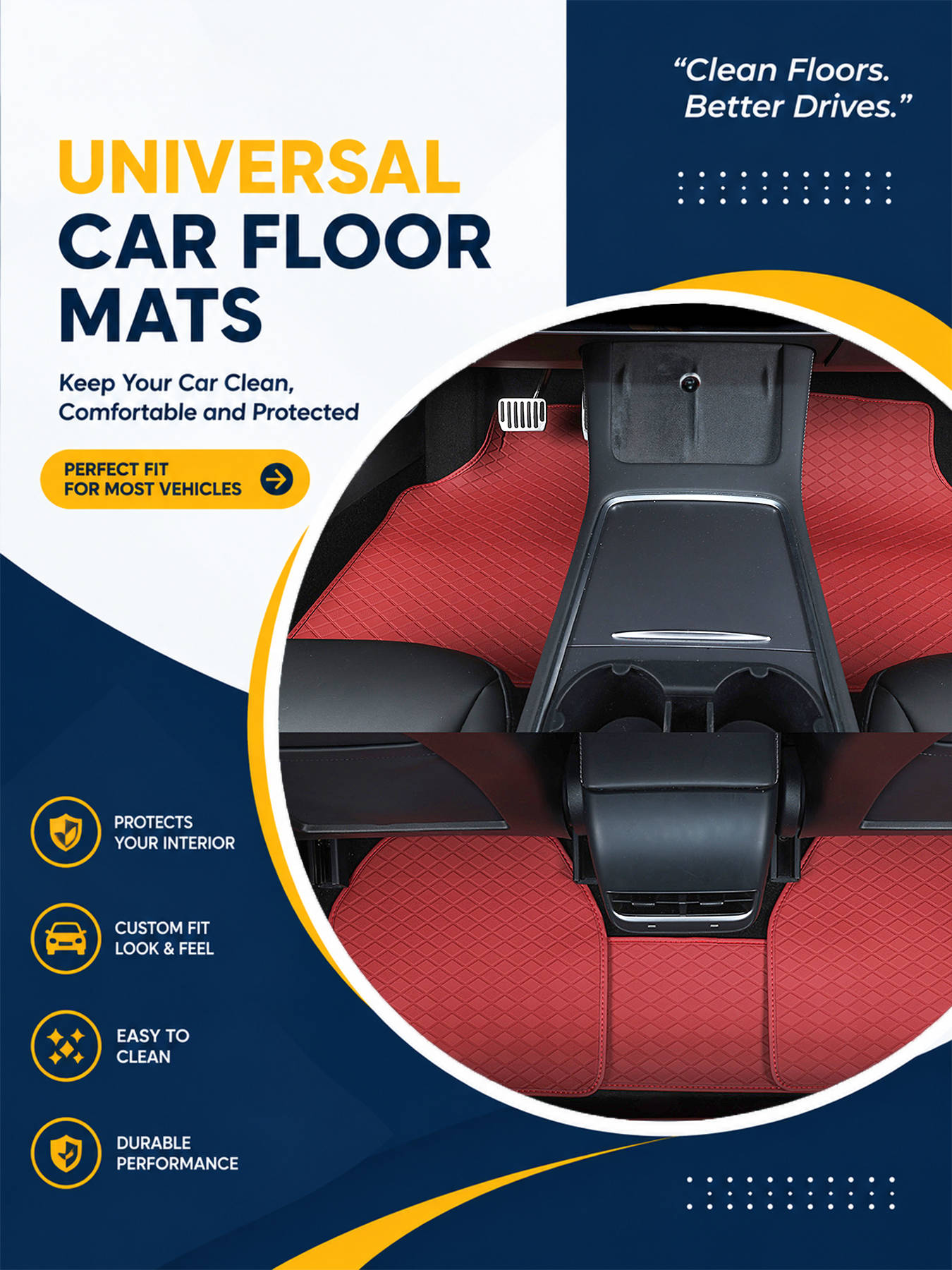 차량용 플로어 매트 풀 세트, 모든 차종에 호환되는 미 - Car Floor Mats Universal Waterproof Leather 리뷰 및 가격