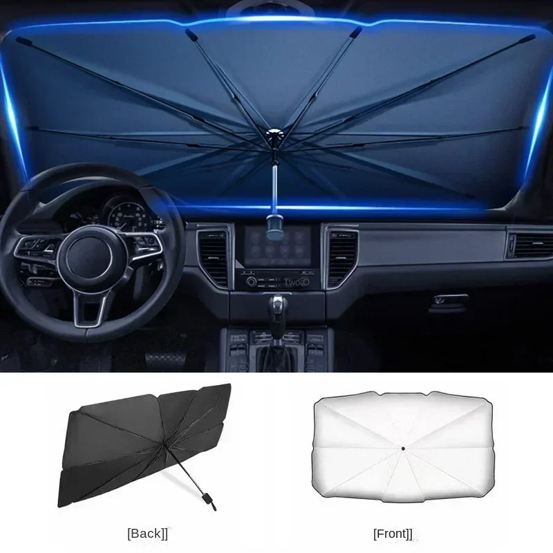 접이식 자동차 앞유리 차양 우산, 실버 접착제 UV 차 - Car Sunshade Windshield Umbrella Foldable 리뷰 및 가격