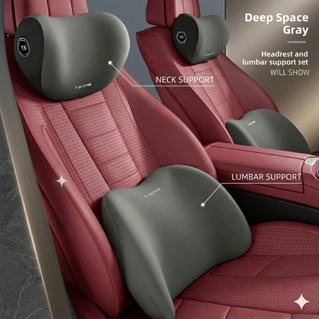 차량용 헤드레스트 및 요추 지지 쿠션, 인체공학적 디자 - Memory Foam Car Neck Pillow Lumbar Support 리뷰 및 가격